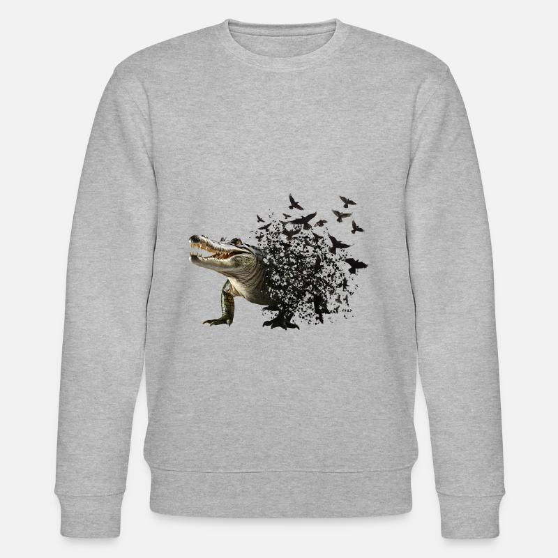 Krokodil - Stanley/Stella Unisex Bio-Sweatshirt CHANGER  - Grau meliert