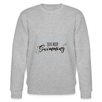 keep swimming - Stanley/Stella Unisex Bio-Sweatshirt CHANGER  - Grau meliert - Vorne - Nik (191cm) & Marisol (170cm)