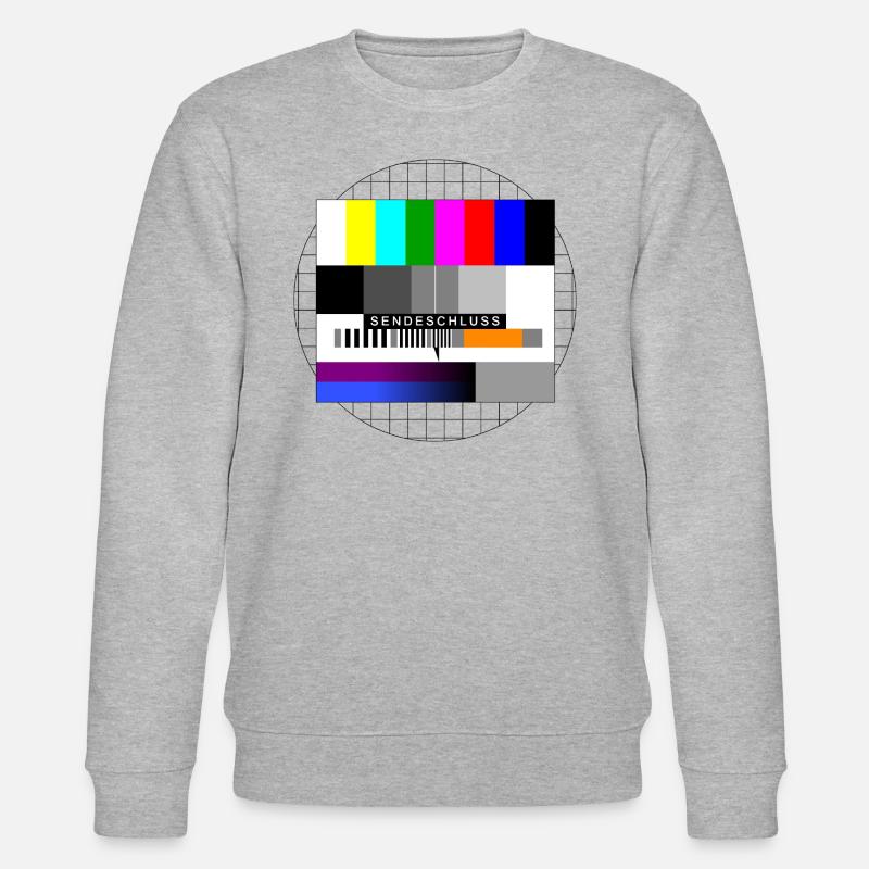 Broadcast Deadline Test Pattern - Stanley/Stella CHANGER Unisex Organic Sweatshirt - heather grey