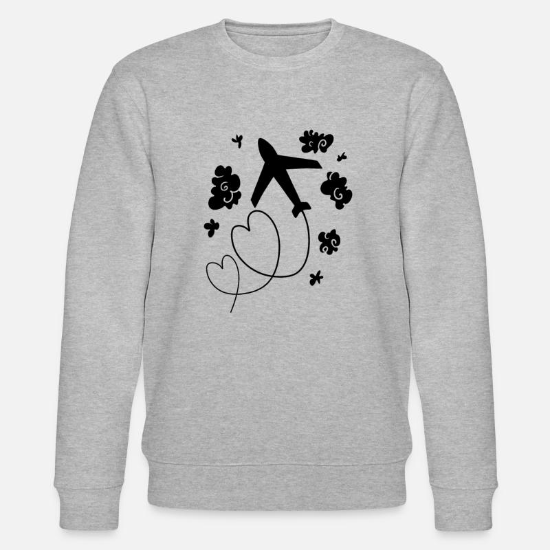 Flugzeug - Stanley/Stella Unisex Bio-Sweatshirt CHANGER  - Grau meliert