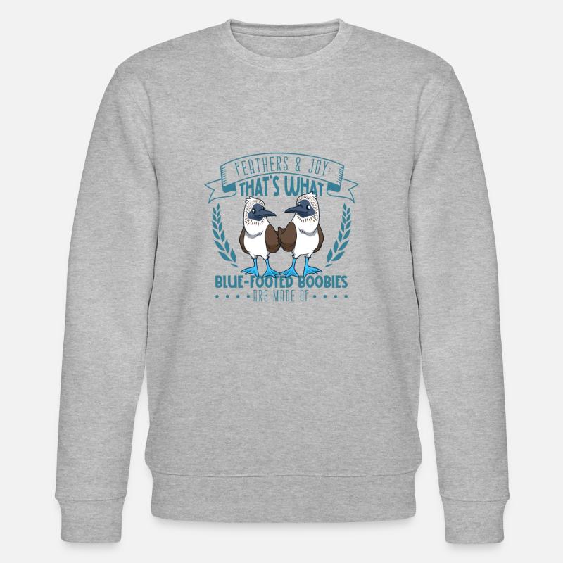 Feathers and Joy - Blue-footed Boobies - Stanley/Stella CHANGER Unisex Organic Sweatshirt - heather grey