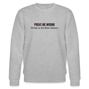 Beweisen Sie Mir Das Gegenteil: Der Winter Ist - Stanley/Stella Unisex Bio-Sweatshirt CHANGER  - Grau meliert - Vorne - Nik (191cm) & Marisol (170cm)