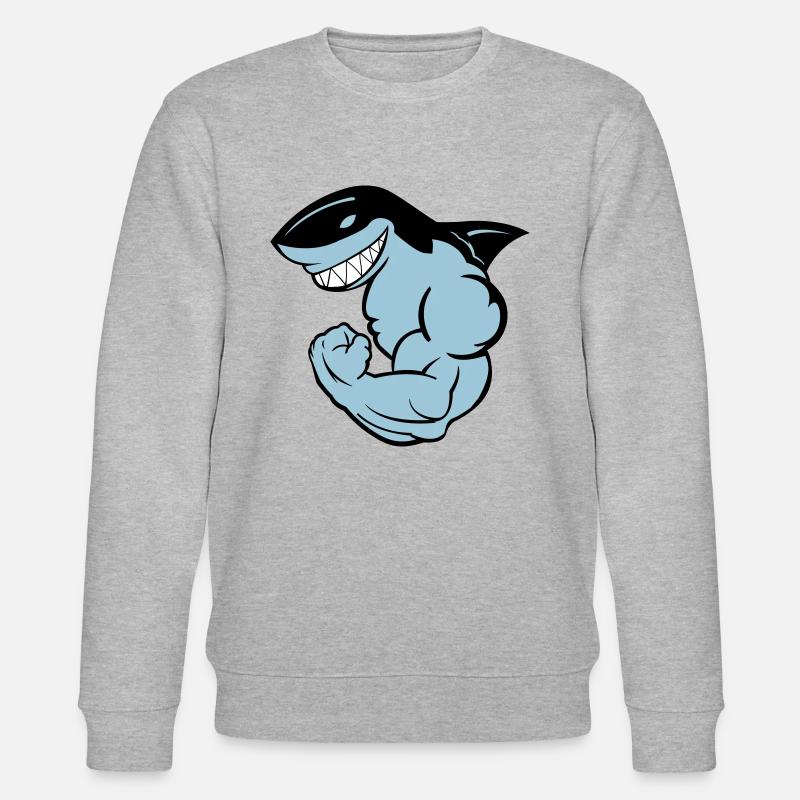 strong shark 02 - Stanley/Stella CHANGER Unisex Organic Sweatshirt - heather grey