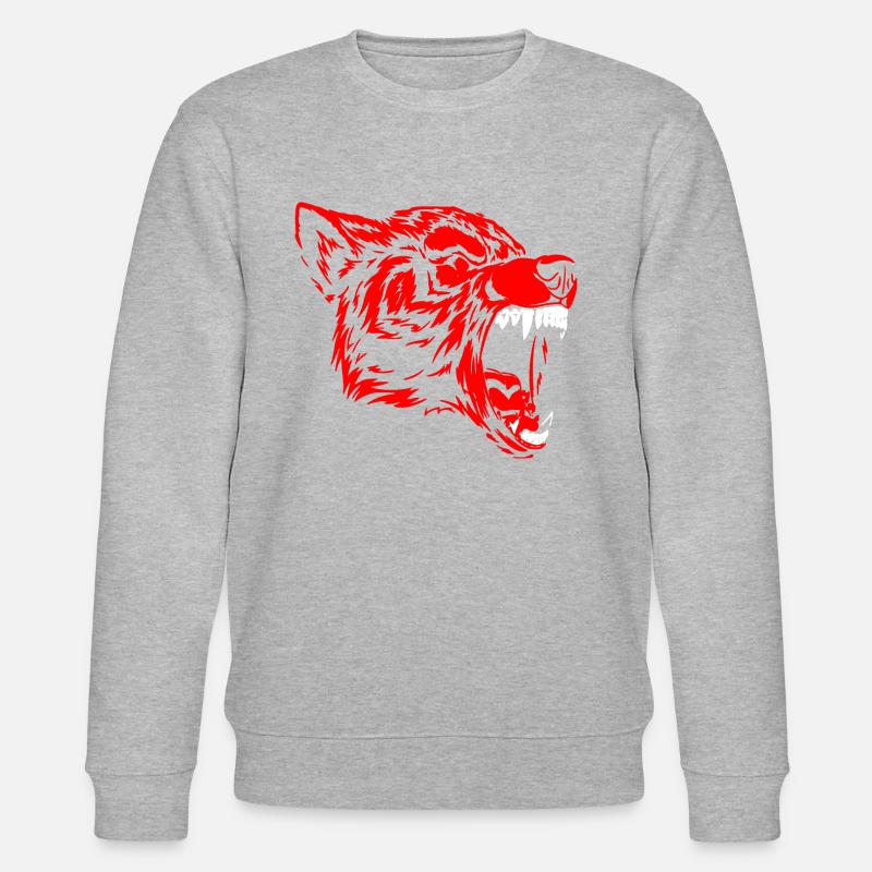 Werwolf Monster Design - Stanley/Stella Unisex Bio-Sweatshirt CHANGER  - Grau meliert