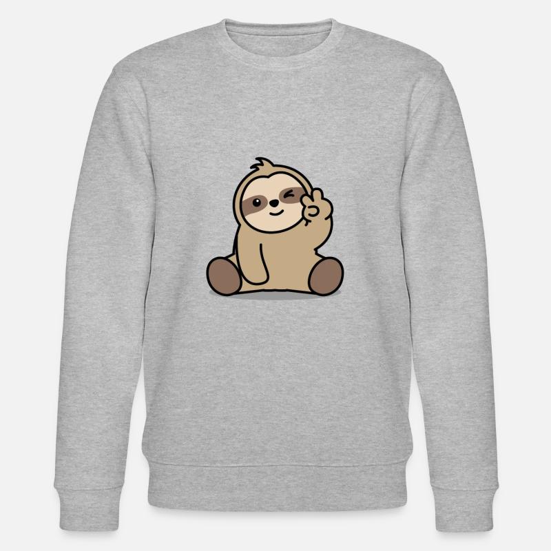 Faultier Peace - Stanley/Stella Unisex Bio-Sweatshirt CHANGER  - Grau meliert