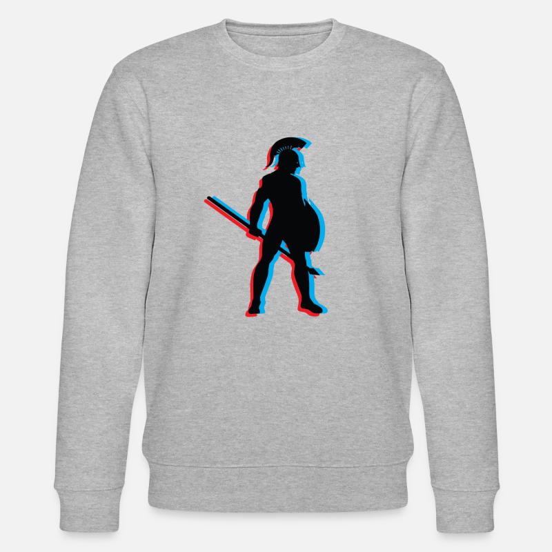 3D Gladiator Kämpfen - Stanley/Stella Unisex Bio-Sweatshirt CHANGER  - Grau meliert