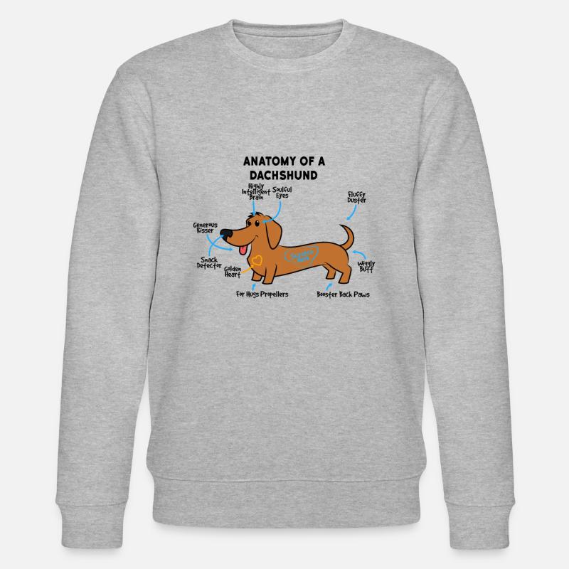 Anatomie Eines Dackel - Stanley/Stella Unisex Bio-Sweatshirt CHANGER  - Grau meliert