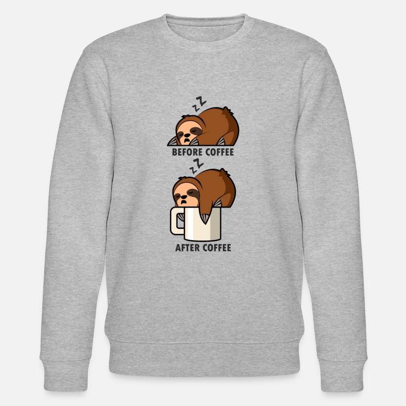 Faultier Kaffee - Stanley/Stella Unisex Bio-Sweatshirt CHANGER  - Grau meliert