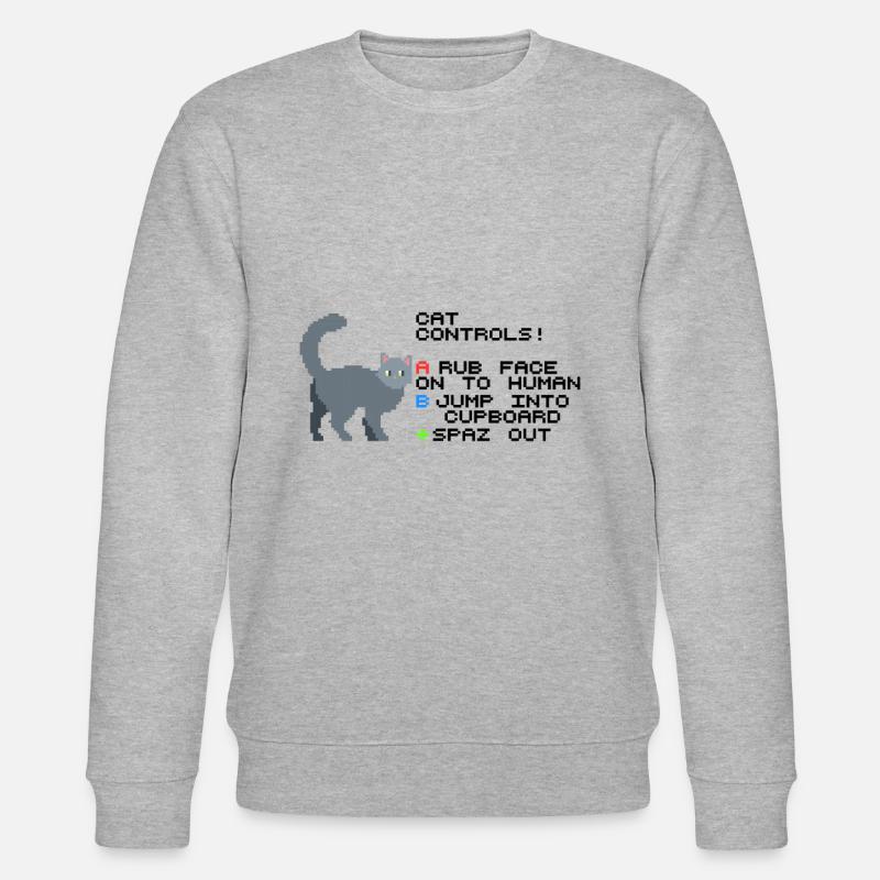 Cat Controls Pixel - Stanley/Stella CHANGER Unisex Organic Sweatshirt - heather grey