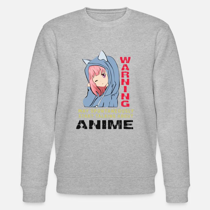 Anime Chat Witzig - Stanley/Stella Unisex Bio-Sweatshirt CHANGER  - Grau meliert