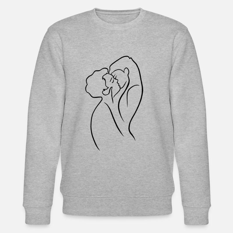 Liebe Pärchen Geschenk Idee - Stanley/Stella Unisex Bio-Sweatshirt CHANGER  - Grau meliert