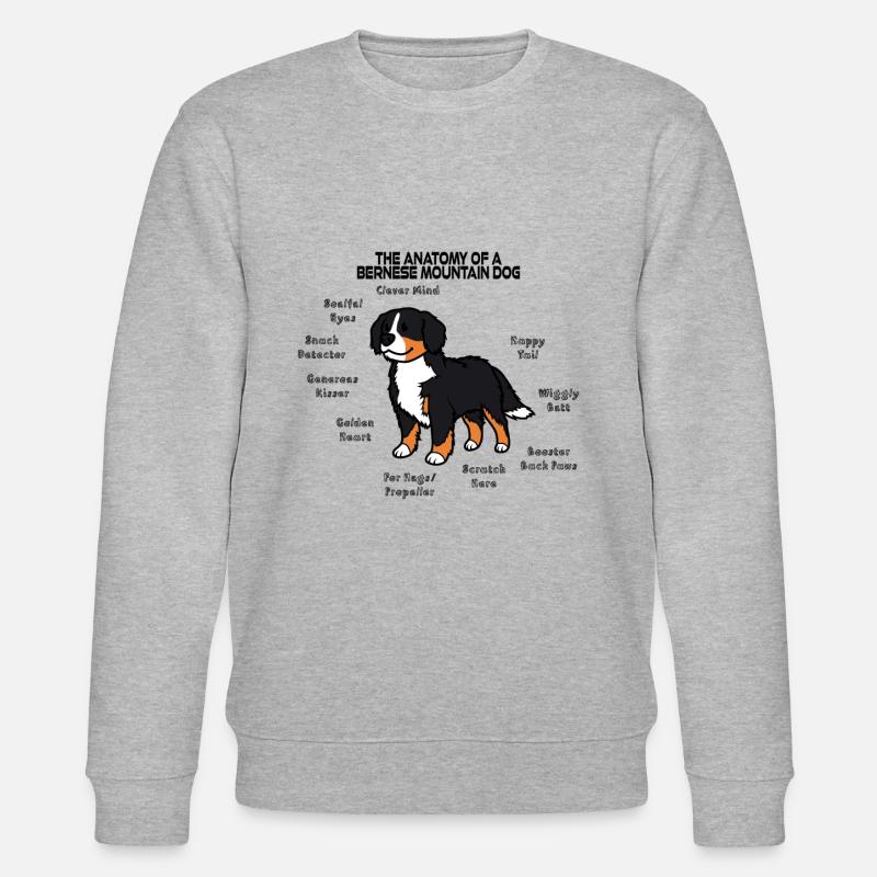 Anatomie Berner Sennenhund - Stanley/Stella Unisex Bio-Sweatshirt CHANGER  - Grau meliert