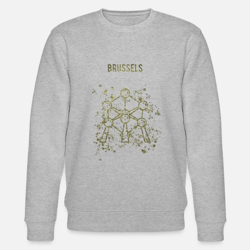 Brüssel Atomium Wahrzeichen Belgien - Stanley/Stella Unisex Bio-Sweatshirt CHANGER  - Grau meliert