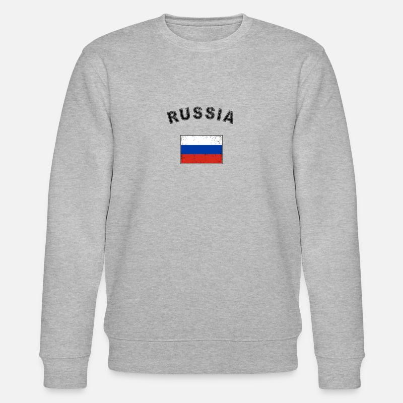 Russie drapeau russe drapeau - Sweat bio CHANGER Stanley/Stella Unisexe - gris chiné
