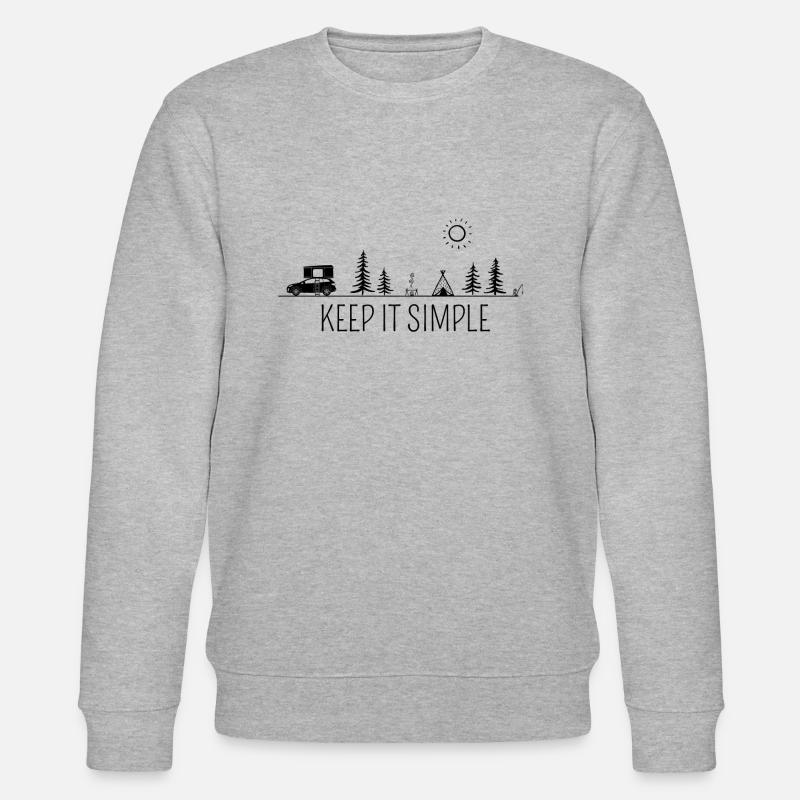 Hartschalendachzelt "Keep it Simple" Geschenkidee - Stanley/Stella Unisex Bio-Sweatshirt CHANGER - Grau meliert