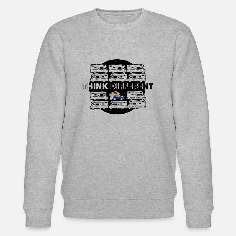 "Think Different" Dachzelt Camper Geschenkidee - Stanley/Stella Unisex Bio-Sweatshirt CHANGER  - Grau meliert