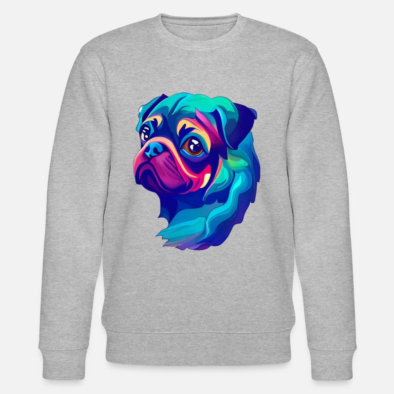 Mops - Stanley/Stella Unisex Bio-Sweatshirt CHANGER  - Grau meliert