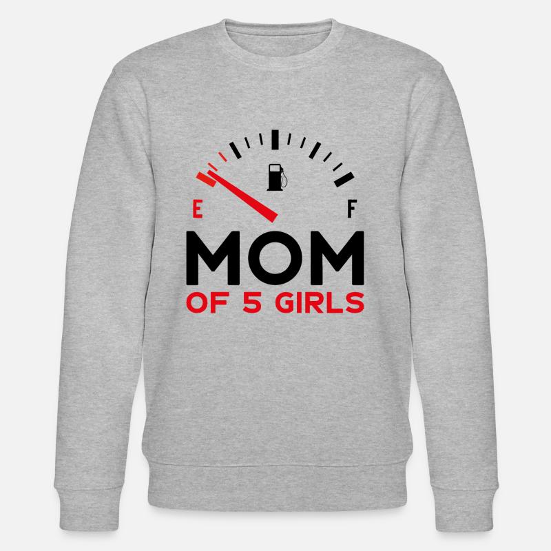MAMAN DE 5 FILLES - Sweat bio CHANGER Stanley/Stella Unisexe - gris chiné