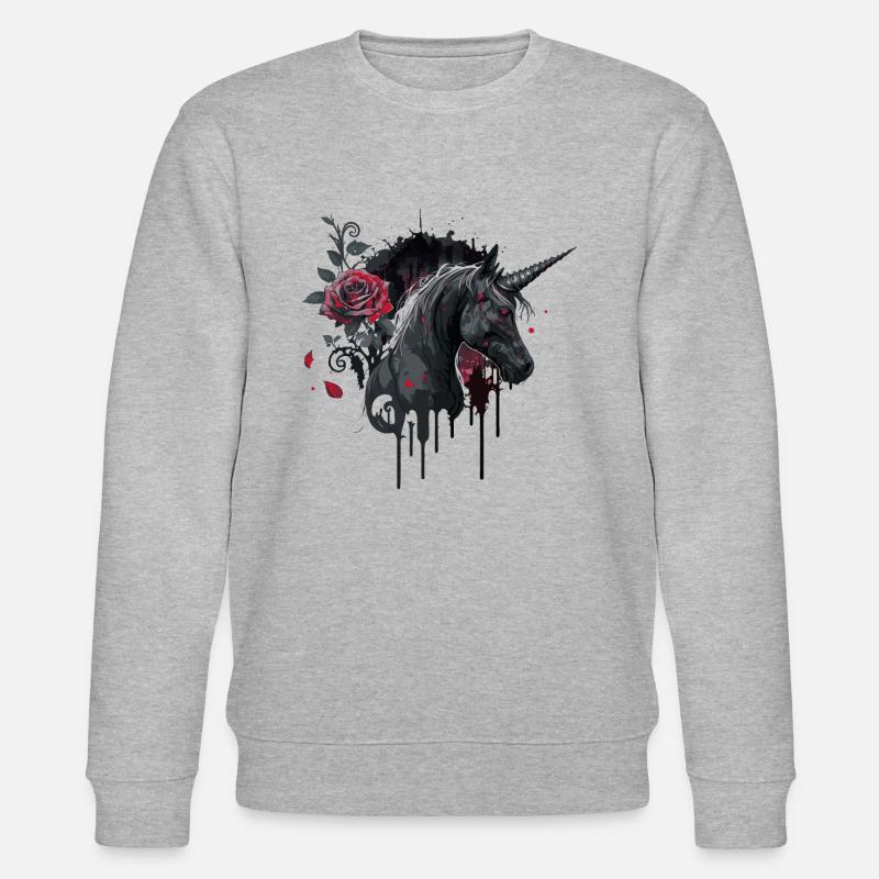 Rose und Einhorn - Stanley/Stella Unisex Bio-Sweatshirt CHANGER  - Grau meliert