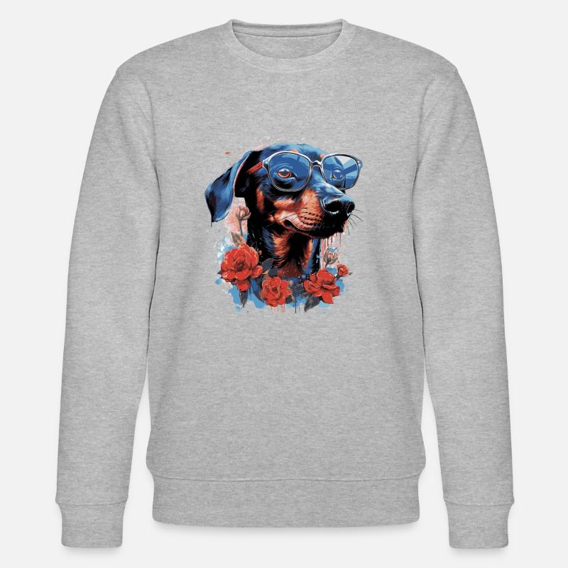 Teckel rose - Sweat bio CHANGER Stanley/Stella Unisexe - gris chiné
