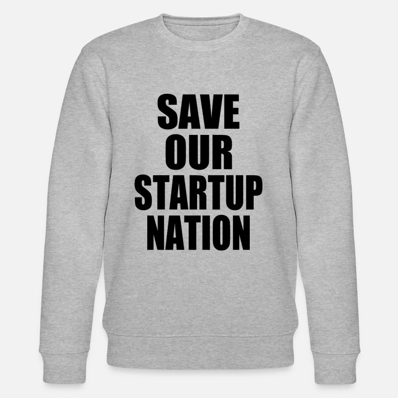save our startup nation - Stanley/Stella Unisex Bio-Sweatshirt CHANGER  - Grau meliert