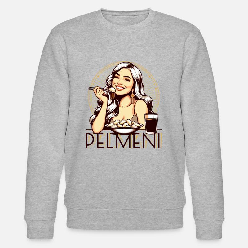 Pelmeni lecker Geschenk - Stanley/Stella Unisex Bio-Sweatshirt CHANGER  - Grau meliert