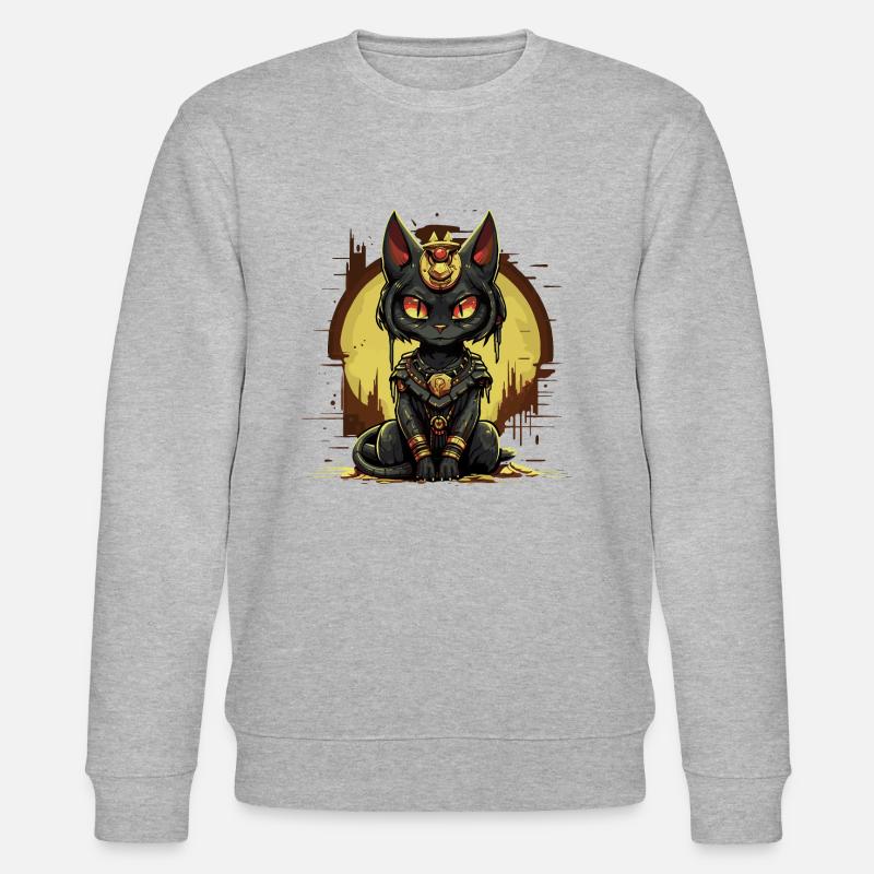Pharao Tempel Katze - Stanley/Stella Unisex Bio-Sweatshirt CHANGER  - Grau meliert