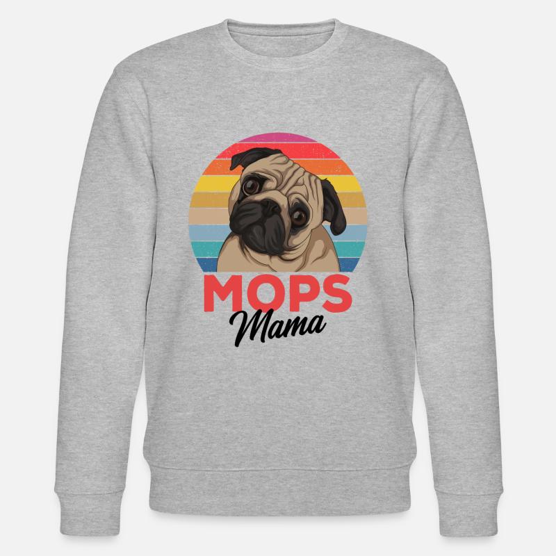 Mops - Stanley/Stella Unisex Bio-Sweatshirt CHANGER  - Grau meliert