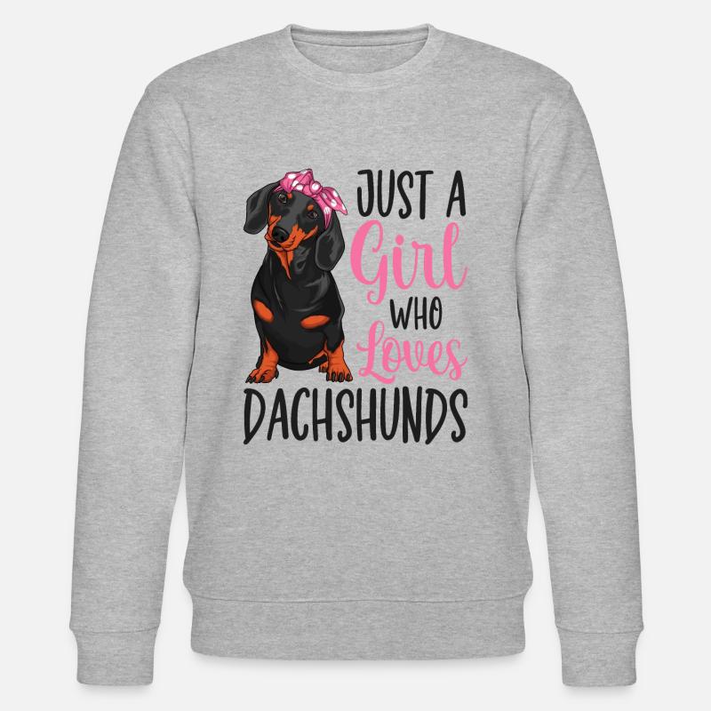 Dackel Mädchen - Stanley/Stella Unisex Bio-Sweatshirt CHANGER  - Grau meliert