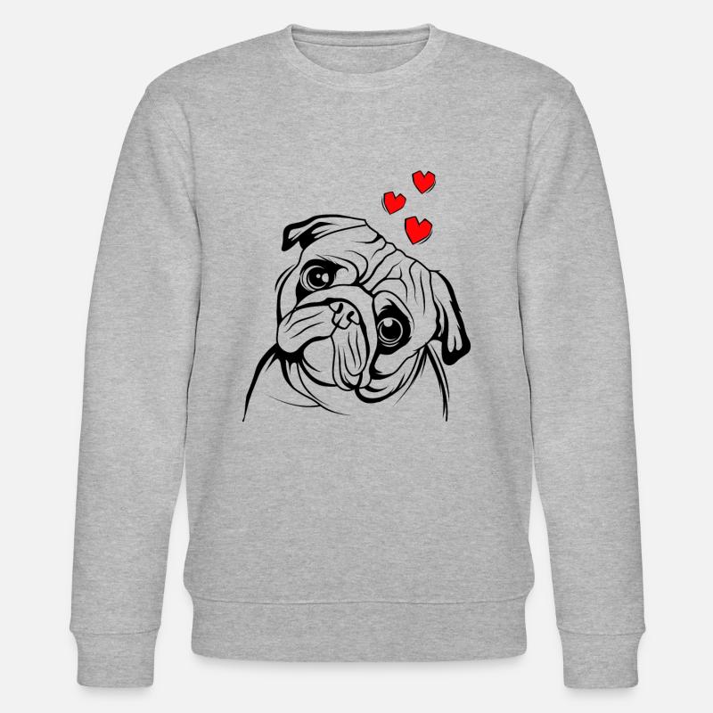 Mops - Stanley/Stella Unisex Bio-Sweatshirt CHANGER  - Grau meliert