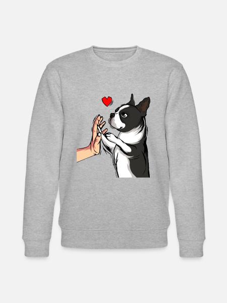 Boston Terrier Dogs Dear Mistress - Stanley/Stella CHANGER Unisex Organic Sweatshirt - heather grey