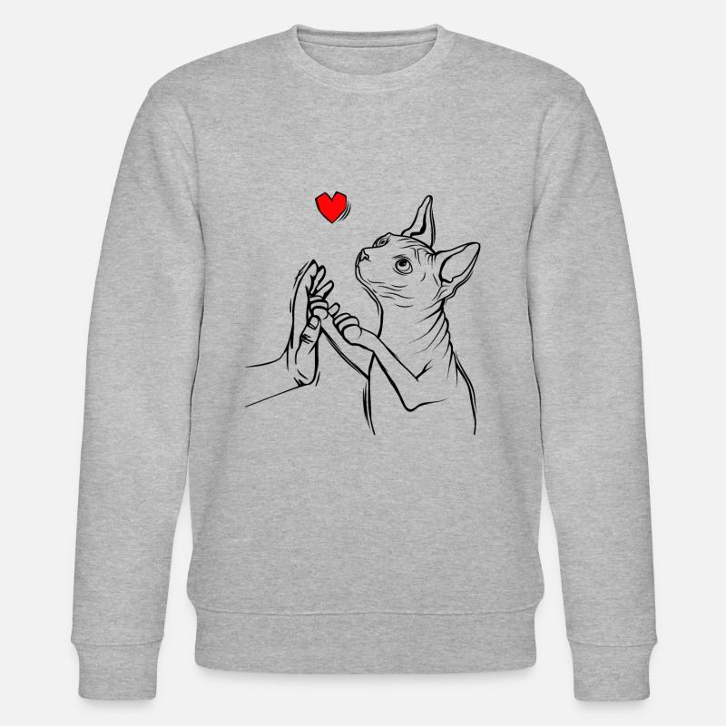 Sphynx Katze - Stanley/Stella Unisex Bio-Sweatshirt CHANGER  - Grau meliert