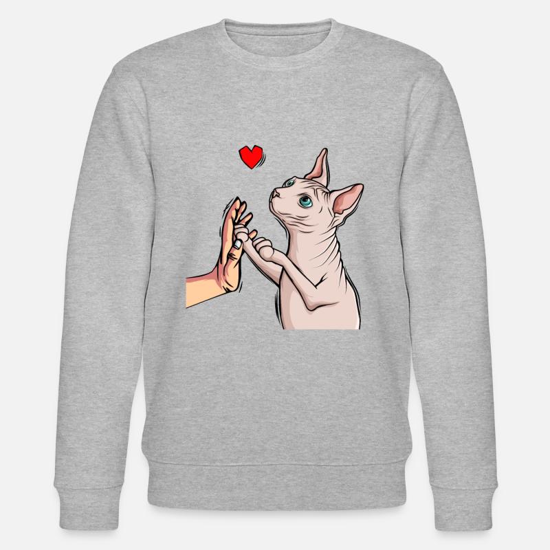 Sphynx Katze Sphinx Nacktkatze - Stanley/Stella Unisex Bio-Sweatshirt CHANGER  - Grau meliert