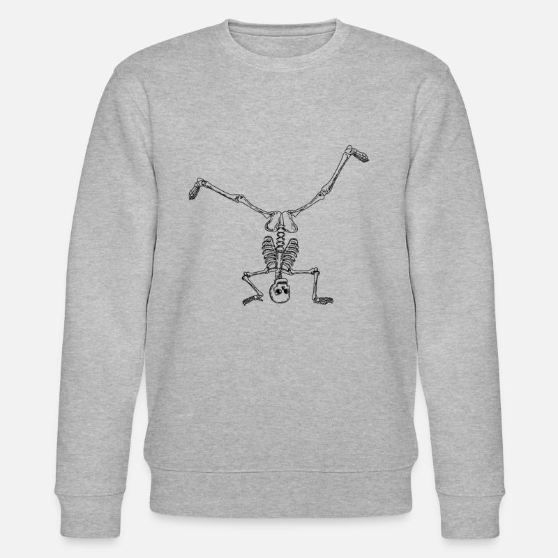 Breakdance breakdancer breakdancing skeleton - Stanley/Stella CHANGER Unisex Organic Sweatshirt - heather grey