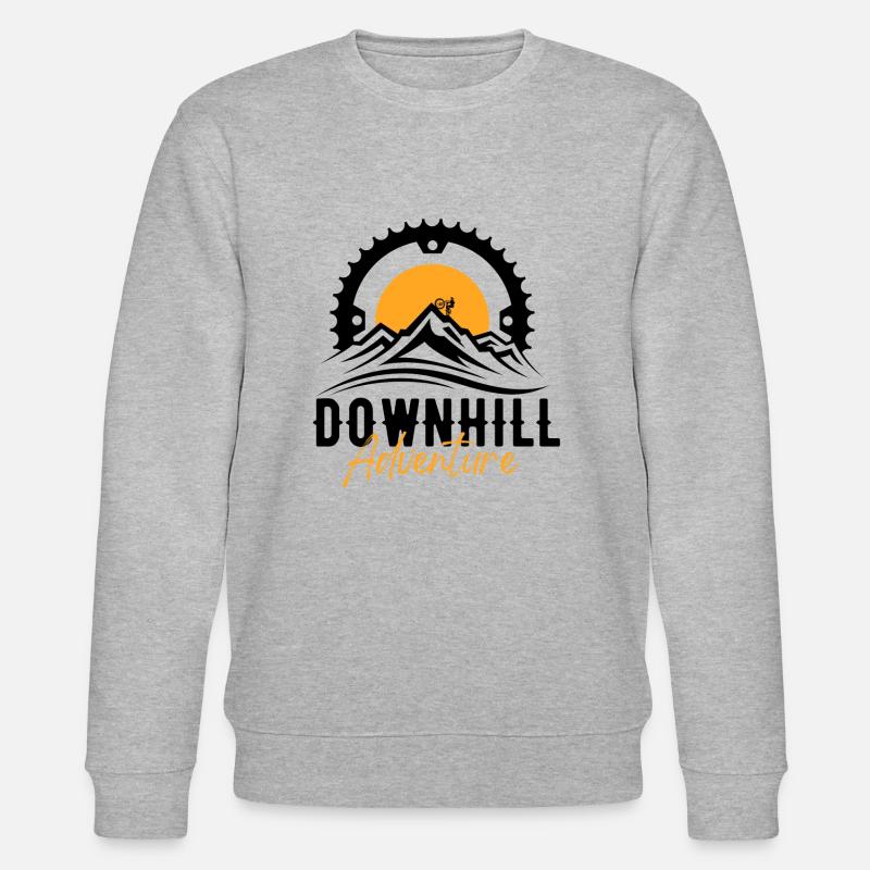 Downhill Abfahrt, Zahnrad, Adventure - Stanley/Stella Unisex Bio-Sweatshirt CHANGER  - Grau meliert
