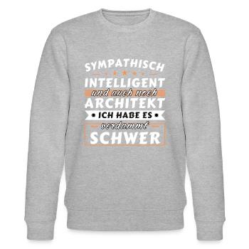 Sympathisch und intelligent - Architekt Edition - Stanley/Stella Unisex Bio-Sweatshirt CHANGER  - Grau meliert - Vorne - Nik (191cm) & Marisol (170cm)