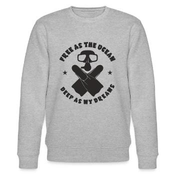 Taucher T-Shirt Tauchsport Tauchsportler - Stanley/Stella Unisex Bio-Sweatshirt CHANGER  - Grau meliert - Vorne - Nik (191cm) & Marisol (170cm)