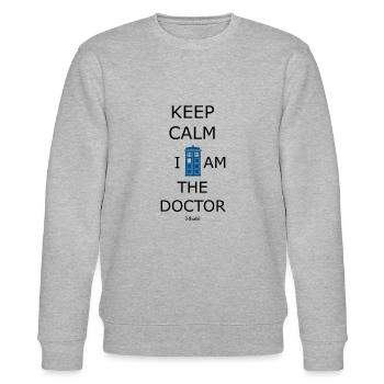keep calm i am the doctor - Sweat bio CHANGER Stanley/Stella Unisexe - gris chiné - Devant - Nik (191cm) & Marisol (170cm)