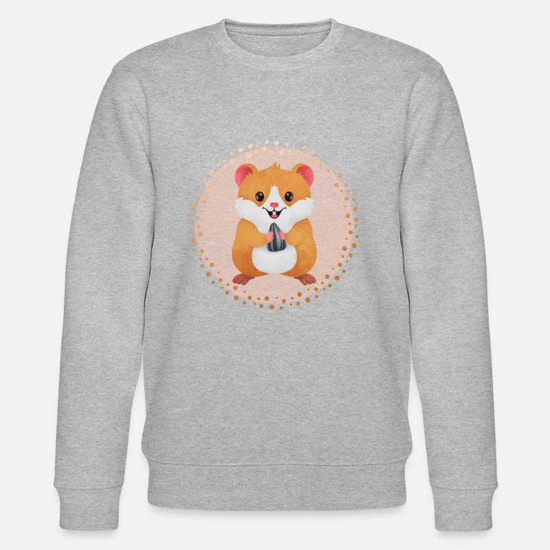 Süßer Hamster lachend - Stanley/Stella Unisex Bio-Sweatshirt CHANGER  - Grau meliert