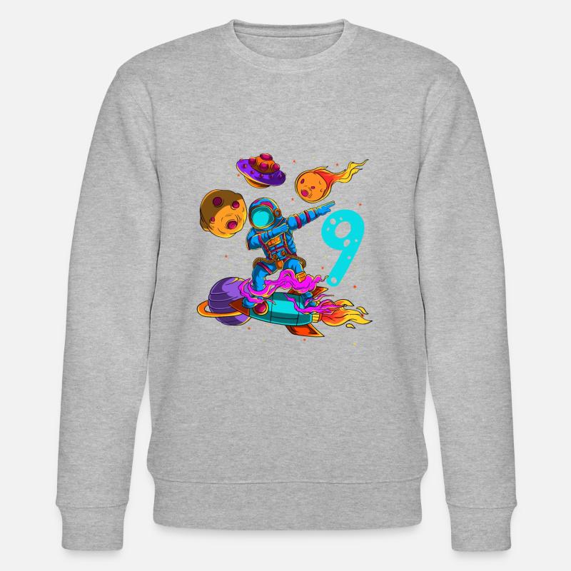 Astronaute Dans l’espace 9ème anniversaire - Sweat bio CHANGER Stanley/Stella Unisexe - gris chiné