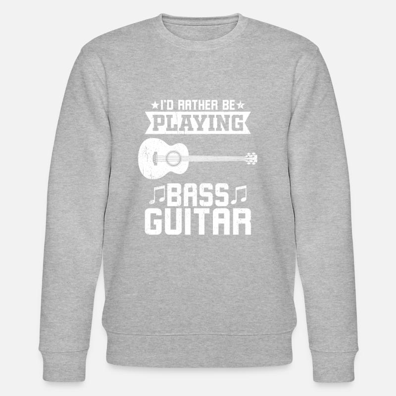 I'd rather play bass guitar - Stanley/Stella CHANGER Unisex Organic Sweatshirt - heather grey