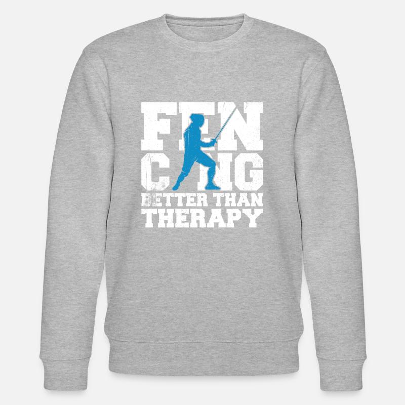 Fencing Better Than Therapy - Stanley/Stella Unisex Bio-Sweatshirt CHANGER  - Grau meliert
