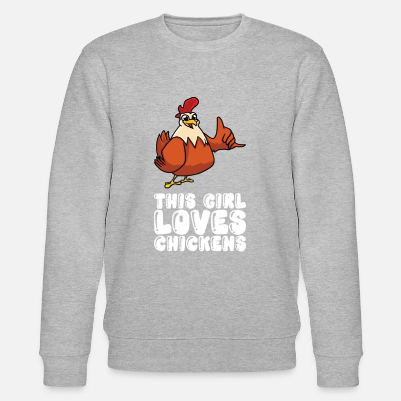 Cette fille aime les poulets - Sweat bio CHANGER Stanley/Stella Unisexe - gris chiné