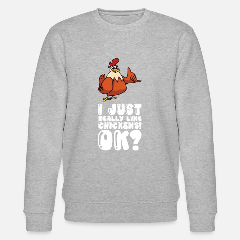 J’aime beaucoup les poulets - Sweat bio CHANGER Stanley/Stella Unisexe - gris chiné