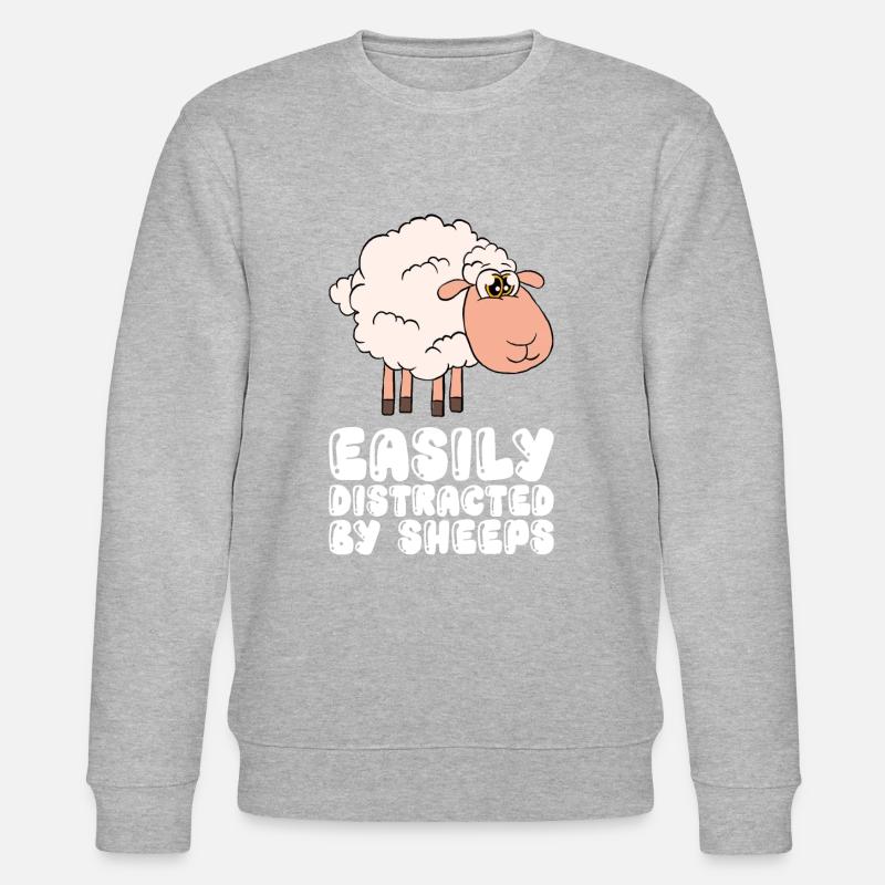 Easily distracted by sheep - Stanley/Stella CHANGER Unisex Organic Sweatshirt - heather grey