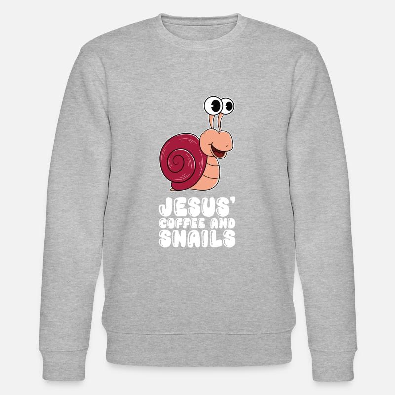 Jesus, coffee and snails - Stanley/Stella CHANGER Unisex Organic Sweatshirt - heather grey