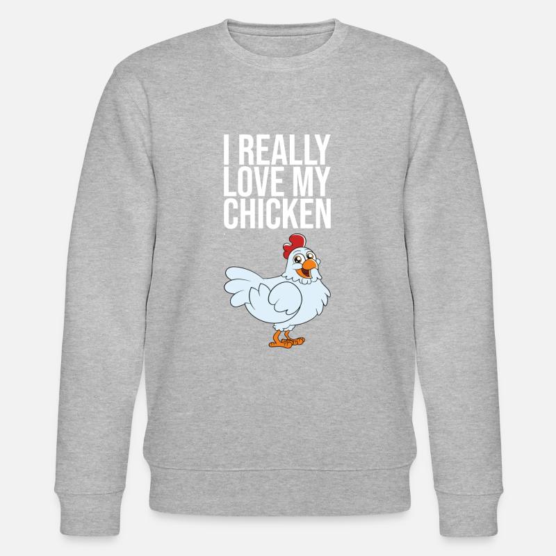 J’aime vraiment mon poulet - Sweat bio CHANGER Stanley/Stella Unisexe - gris chiné