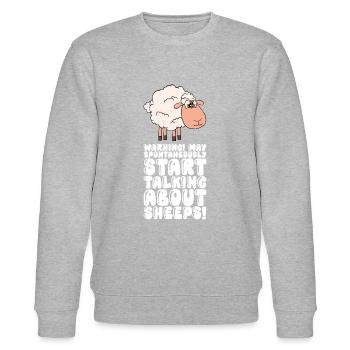 Kann Spontan Anfangen, Über Schafe Zu Reden - Stanley/Stella Unisex Bio-Sweatshirt CHANGER  - Grau meliert - Vorne - Nik (191cm) & Marisol (170cm)