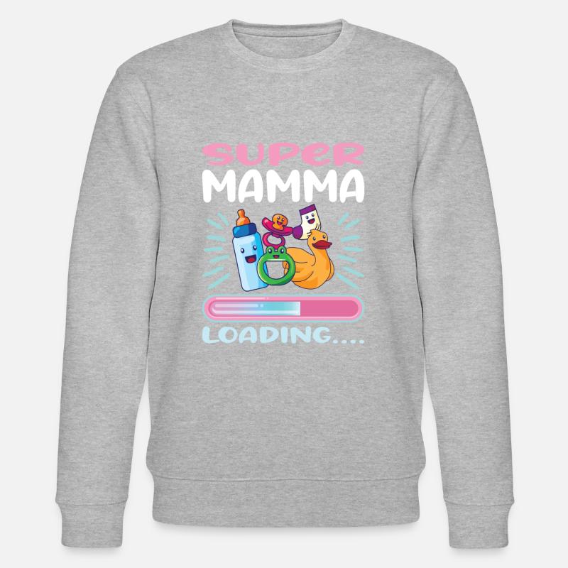 Super Mamma Loading... - Stanley/Stella Unisex Bio-Sweatshirt CHANGER  - Grau meliert