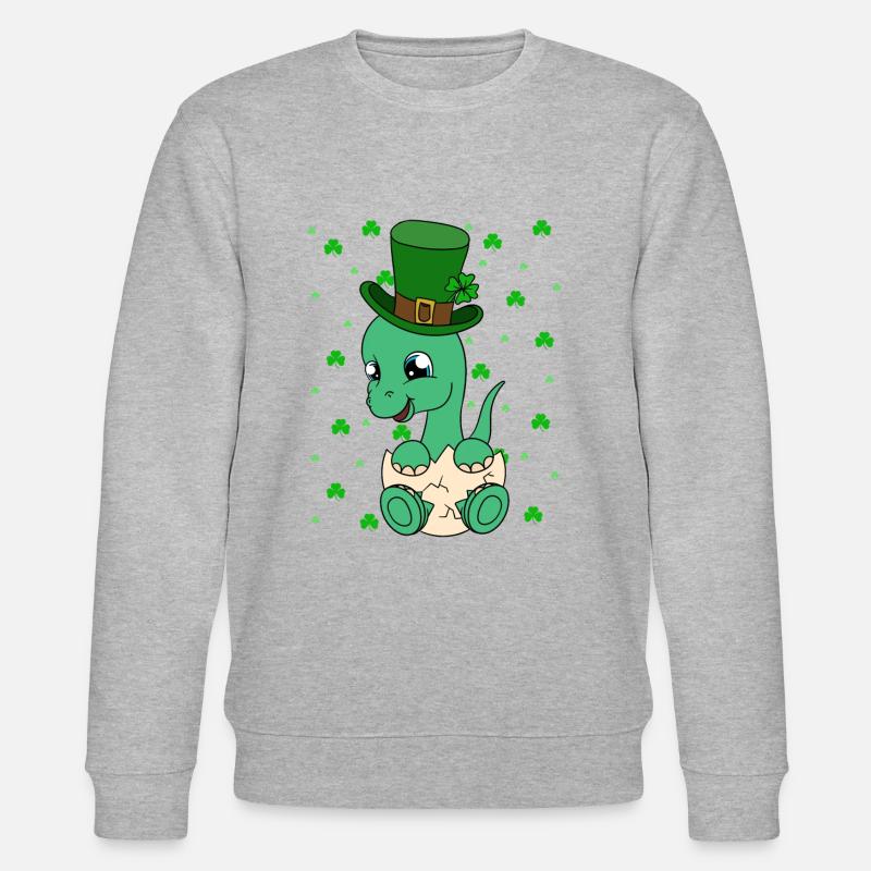 Dinosaure Saint-Patrick Dino - Sweat bio CHANGER Stanley/Stella Unisexe - gris chiné